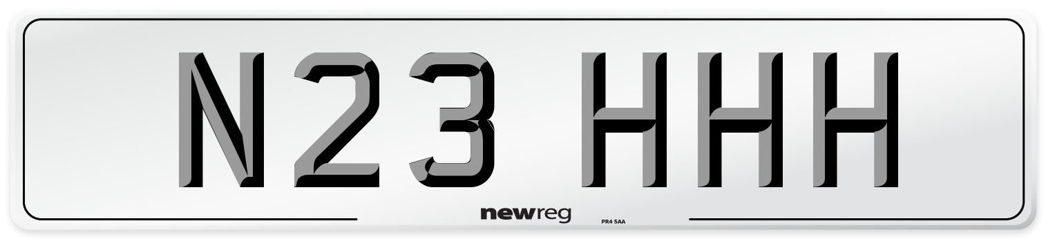 N23 HHH Number Plate from New Reg